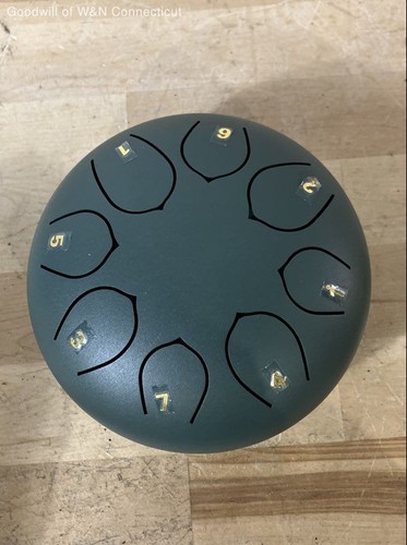 Steel Tongue Drum 6 Inch 8-Note Percussion Instrument Matte Green Finish