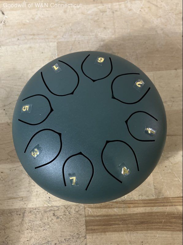 Steel Tongue Drum 6 Inch 8-Note Percussion Instrument Matte Green Finish