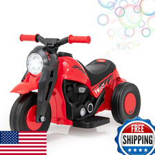 Olakids Kids Motorcycle 6V Electric Ride On Car Automatic Bubble Function Foot