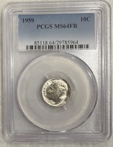 PCGS 1959 Roosevelt Silver Dime MS 64FB