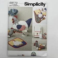 Simplicity 9773 Tea Cozy Fabric Bowl Oven Mitt Handle Holder Pot Holder Trivit