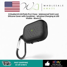 H Huaberich AirPods Pro 2 Case - Waterproof Anti-Lost Silicone Cover