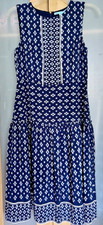 Draper James Silk Blue Floral Summer Midi Dress Size 10