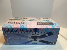 Vintage Global Winds 42 inch Traditional Ceiling Fan Brass Black - New Old Stock