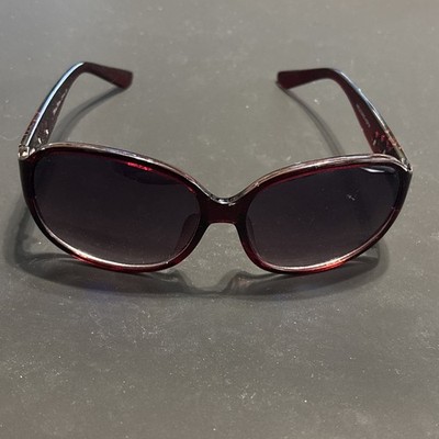 Eyeheart Glamorous Oversized Cat Eye Sunglasses   Maroon with Rhinestones