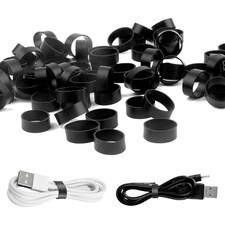 100 Pcs Small Black Silicone Rubber Bands 0.5 Inch Heavy Duty Elastic Bands Non