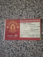 MATCH TICKET PREMIER LEAGUE MAN UTD V DERBY 21st feb 1998