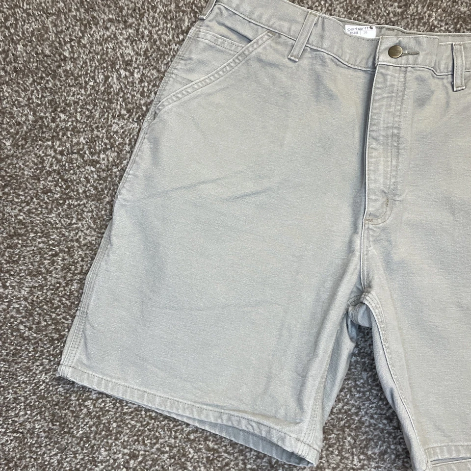 Pantalones Cortos Carpintero De Colección Carhartt Para Hombres B25 DES Beige Tostado Desteñido Denim 38 EE. UU. Ropa de Trabajo Foto 2 de 4