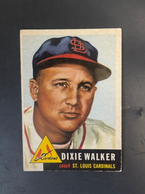 1953 Topps Baseball #190 Dixie Walker, Good/Filler Grade, St. Louis Cardinals, B