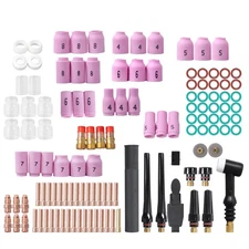 123 Pcs TIG Welding Torch Kit - Alumina Nozzle, Stubby Gas Lens for WP-17/18/26