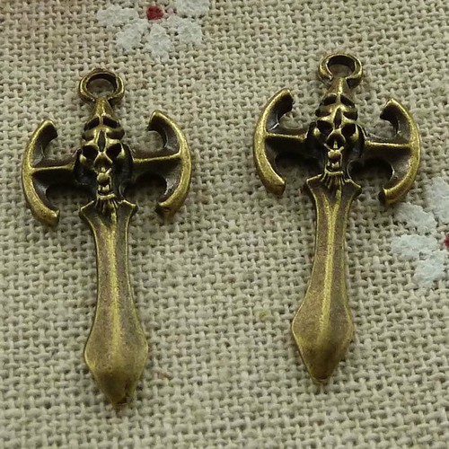 Free Ship 100 pcs Antique bronze cross charms pendant 30x14mm L-852 - Picture 3 of 4