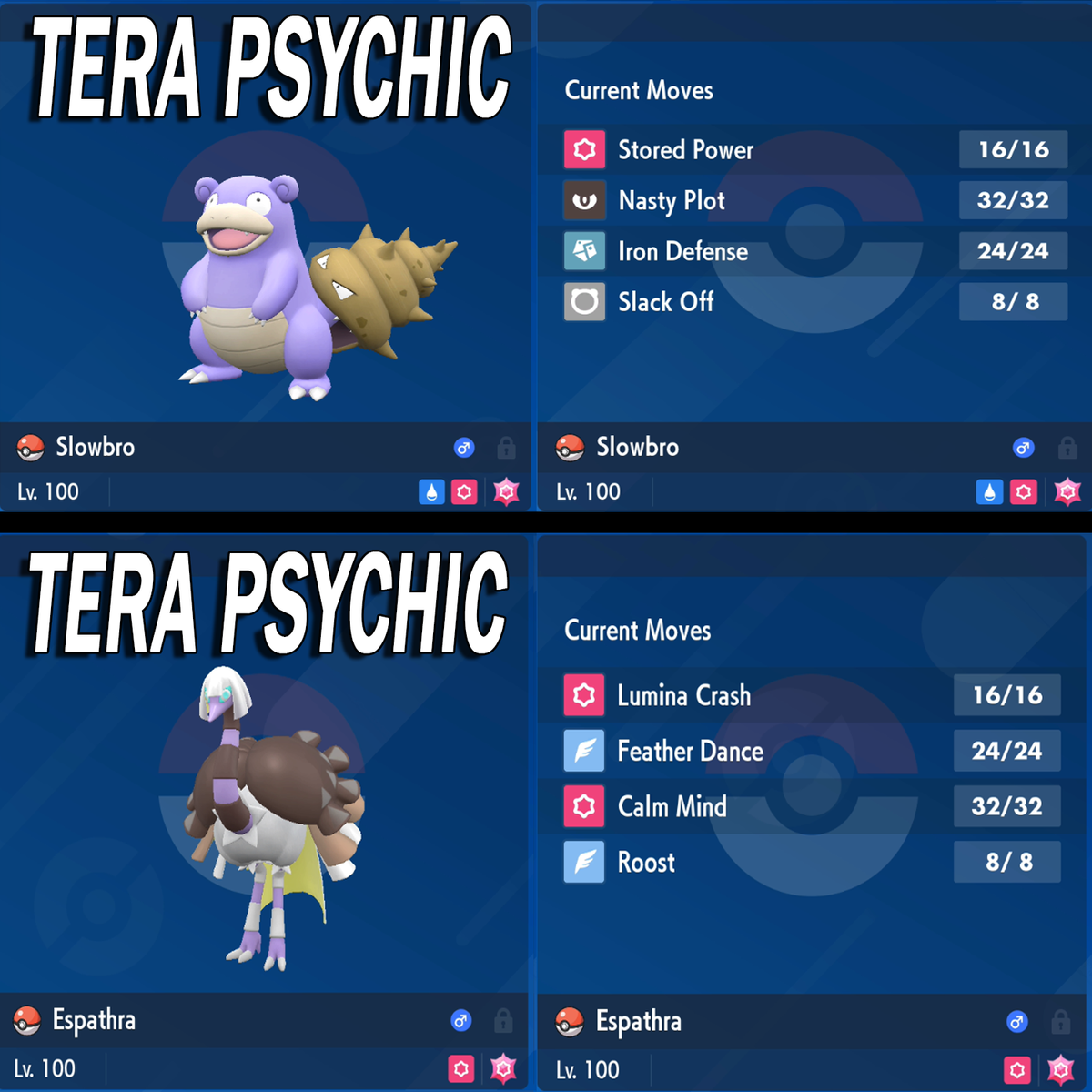 Pokémon Scarlet Violet RAID KILLER Bundle - 6IV Slowbro & Espathra 5-Pack For Tera Raids