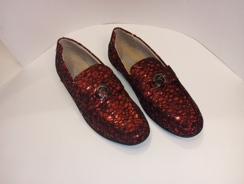 Mens Size 10.5 M Red Sequin Stacy Adams Loafers leather lined "Cyrano" IRL pics - Imagen 23 de 24