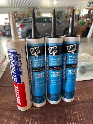 New 4-pack lot DAP Loctite Silicone Rubber Sealant Bronze 9.8oz 08647 Almond