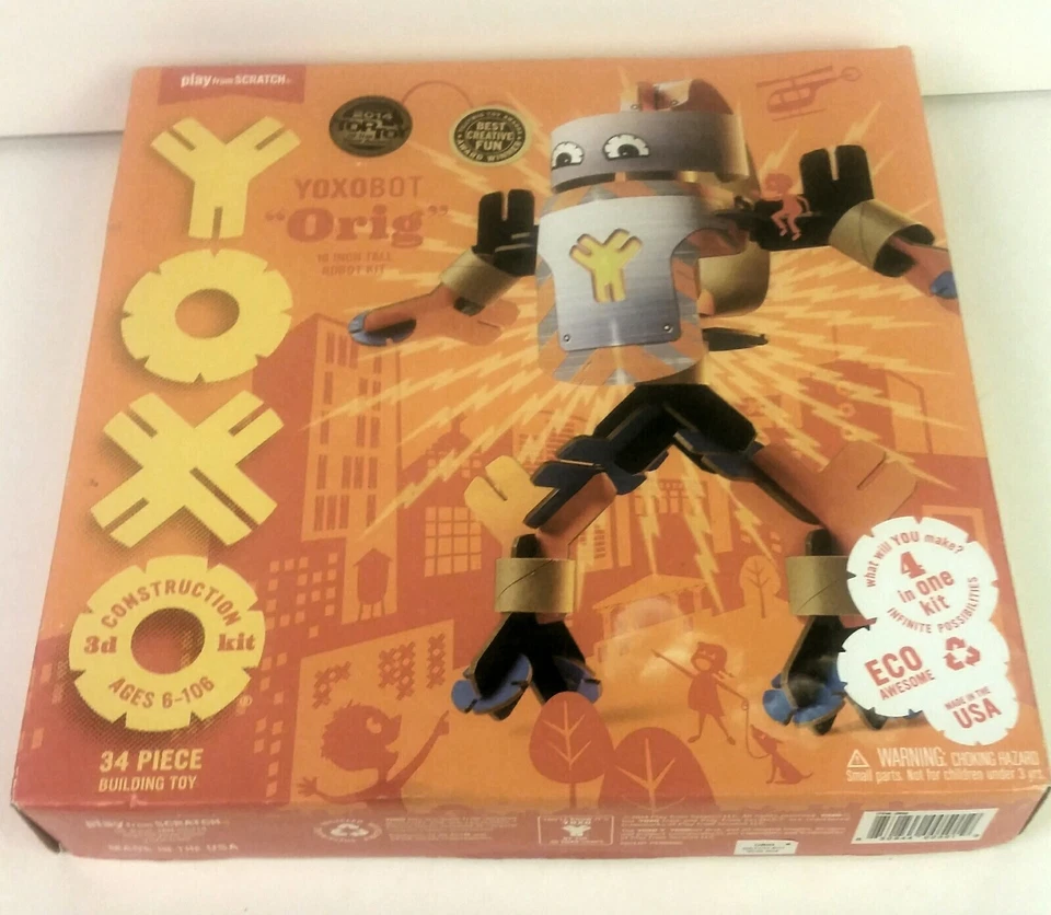 YOXOBOT "Orig" 18 pulgadas de alto robot kit construcción 3d 34 piezas juguete de construcción Foto 4 de 4