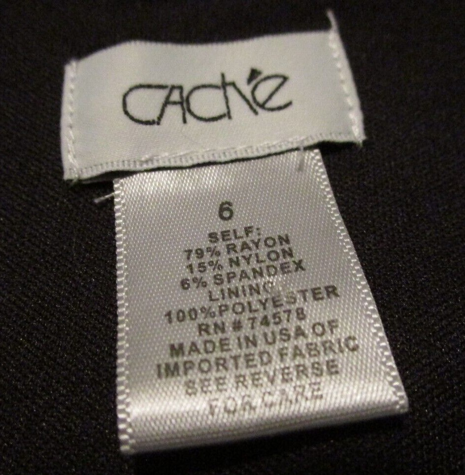Caché Solid Black Cap Sleeve Lined Knee Length Sc… - image 7