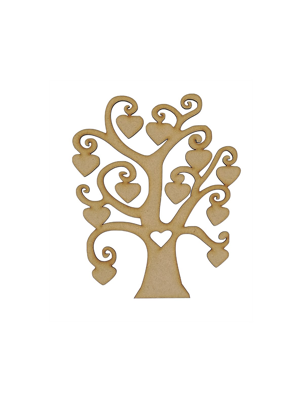 2x Intricate Heart Trees 18cm Wood Craft Embelishments Laser Cut Shape MDF