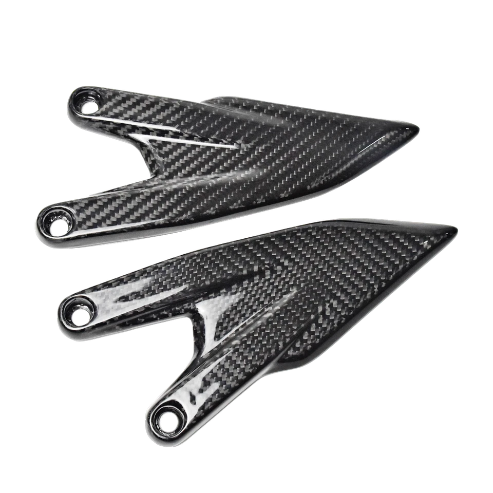 Protector de estriba de placa de talón Duke 2012-2019 fibra de carbono real para KTM 690 Foto 3 de 4