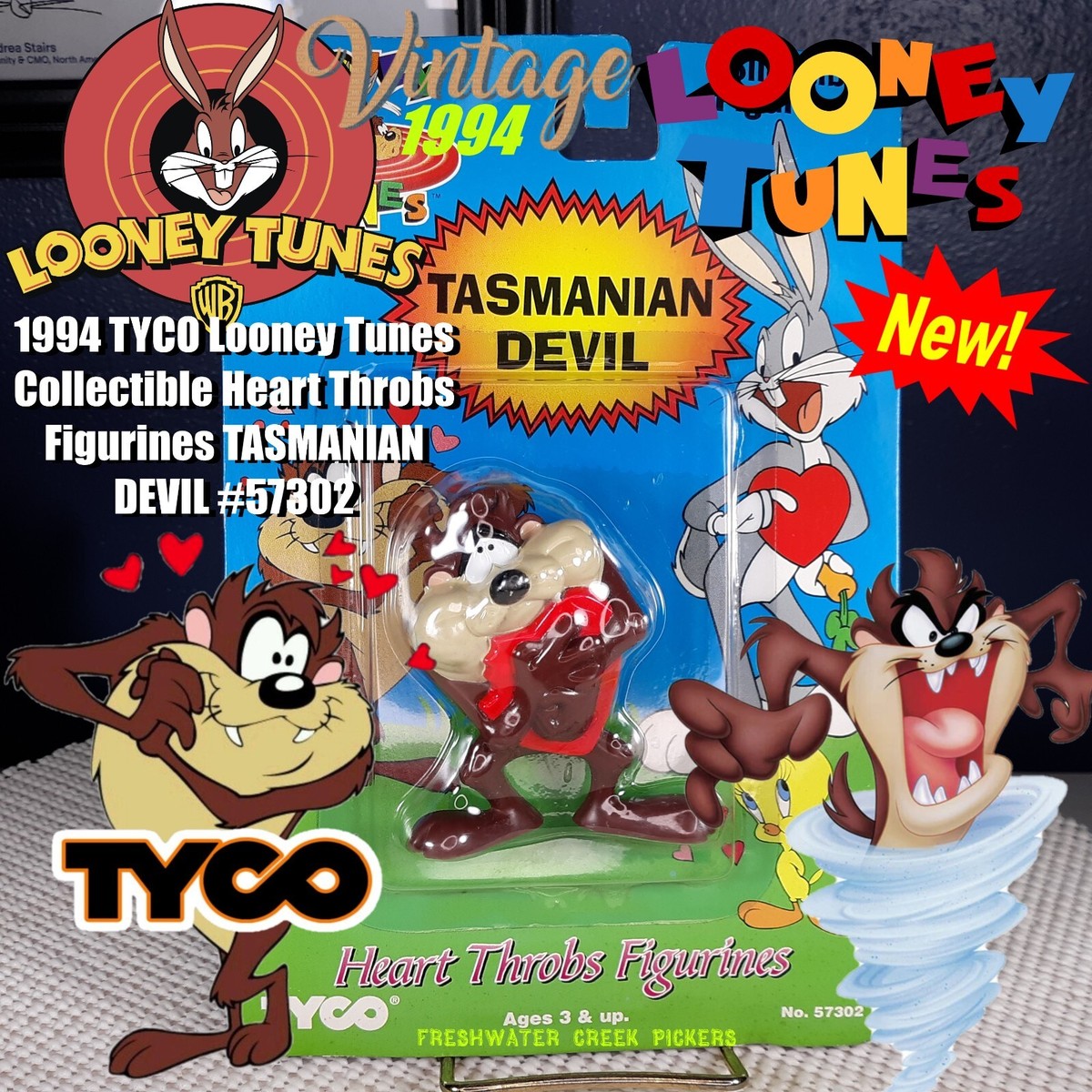 1994 TYCO Looney Tunes Collectible Heart Throbs Figurines