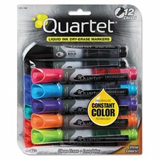 Quartet 500120M EnduraGlide Dry Erase Marker,Chisel Tip,Assorted Colors, 12/Set