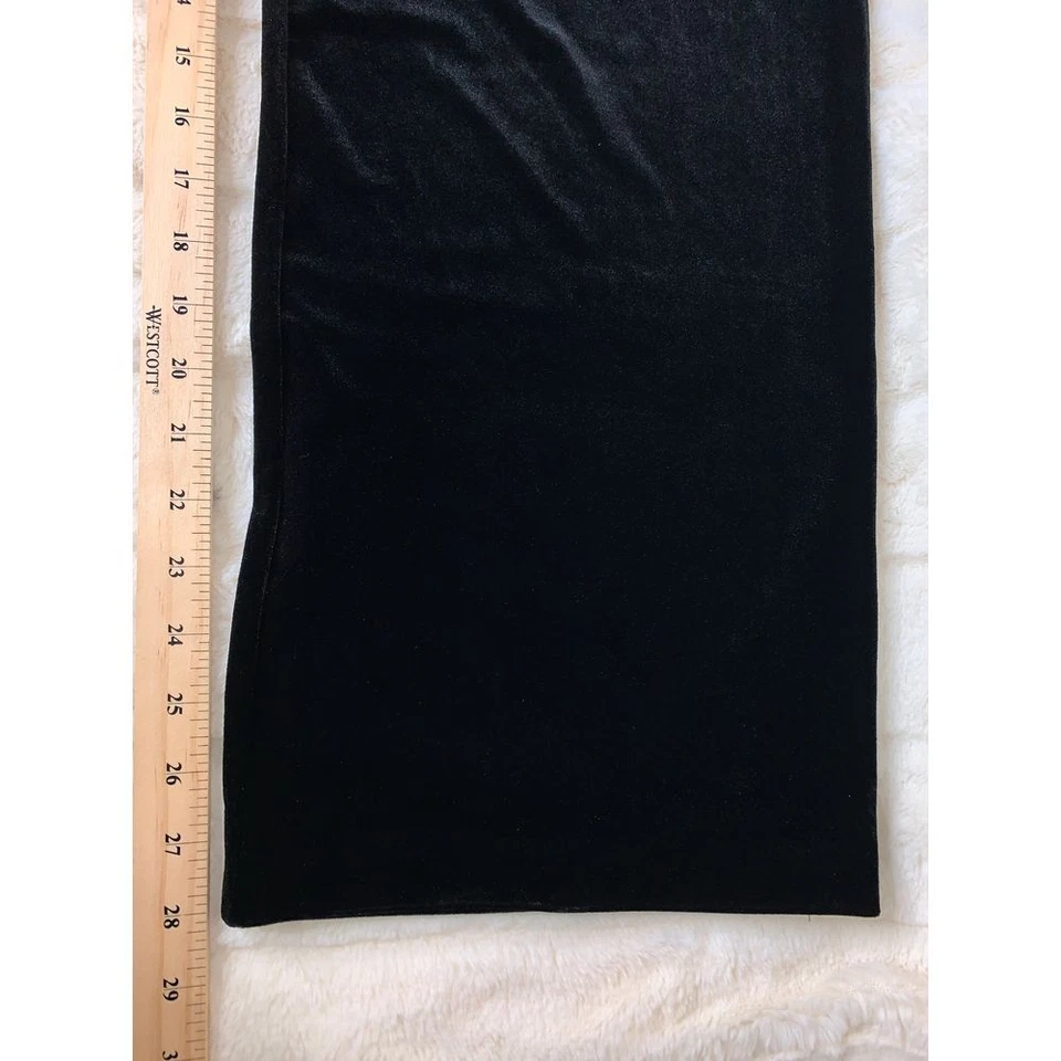 Pantalones Kasper Pull On Pierna Ancha Para Mujer M Negro Terciopelo Elastizados Informales Dobladillo de Encaje Foto 4 de 4