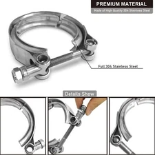 3 Inch V Band Clamp Kit Male Female Flange 3" Stainless Steel SS Turbo Exhaust