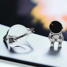 Earrings Astronaut Planet Studs NEW Mismatched Spacemen Space Suit Cosmic Galaxy