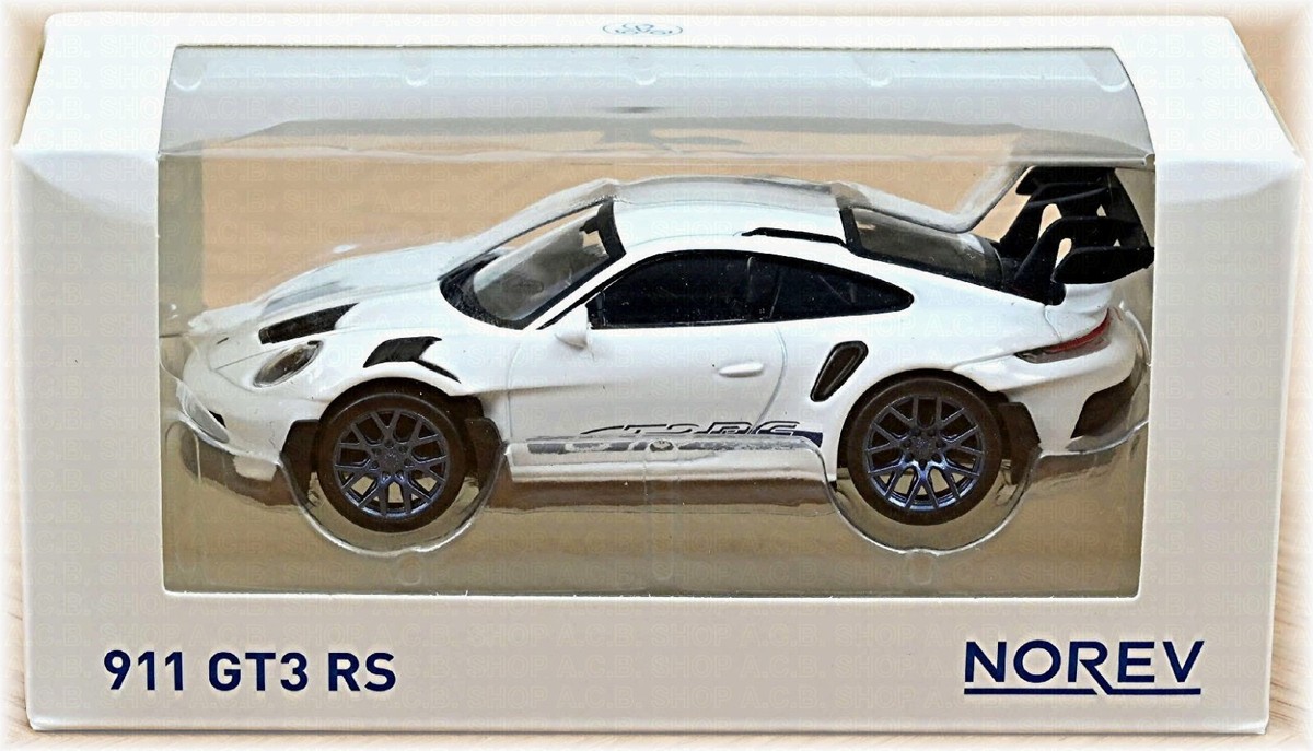 Modèle Réduit Porsche 911 GT3 RS 2022 – échelle 1:43 Norev – Couleur Blanc Et Bleu – Miniature Neuve Collection