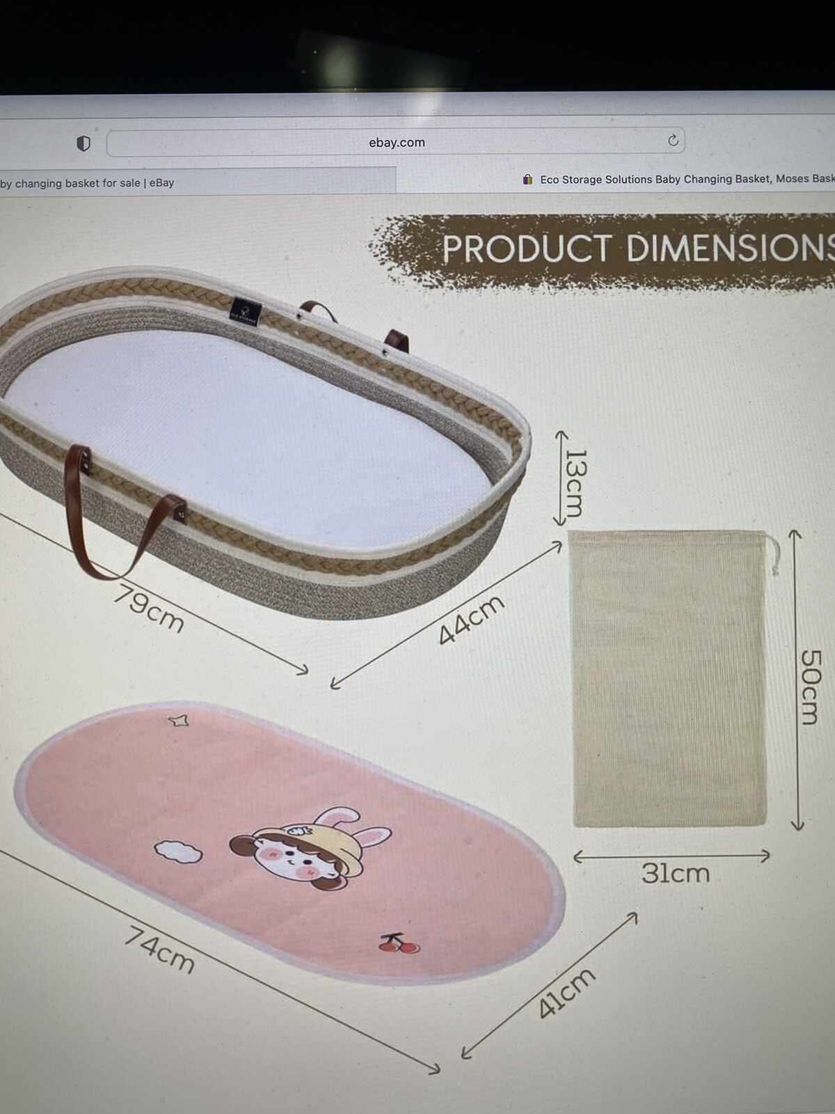 Eco Storage Solutions Baby Changing Basket, Moses Basket for Babies, Keekaroo IDEAL IJL