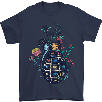 Friedensgranate Antikriegs Pazifist Welt Hippie Herren T-Shirt 100% Baumwolle