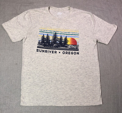 Sunriver Oregon T Shirt Mens Large Angled Grapic Print Northwest