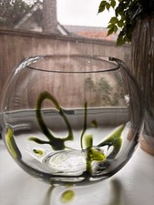 MCM Vintage Art Glass Vase Terrarium Fish Bowl 8  Hand blown
