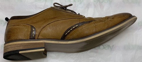 Steve Madden JIMMER Brown Leather Wing-Tips Oxfords Mens Shoes Size 8 - Picture 5 of 12