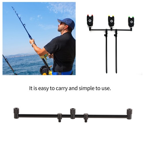 Buzz Bar 40 cm 3 teste in lega di alluminio per canne da pesca traversa staffa Fishi TD - Foto 10 di 22