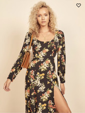 Reformation Alessi Scoop Neck Puff Sleeve Dress size 0 Worn Once