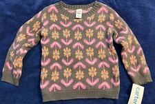 Carter's Little Girls Sweater Pink  Orange NWT Size 18 MO Free Shipping