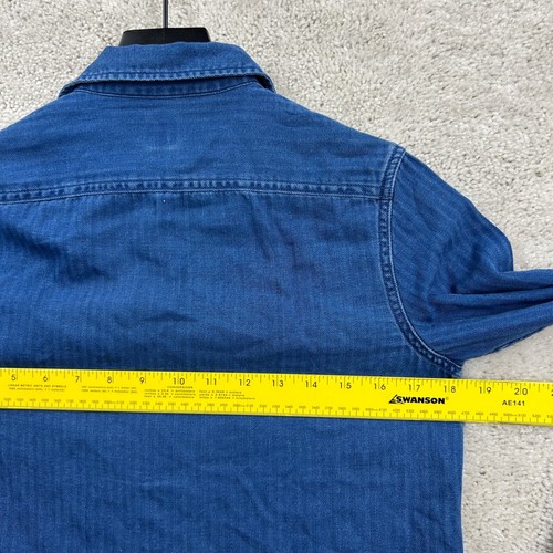 Gap Shirt Kids Size 10 Blue Long Sleeve Button Up Chambray Denim - Picture 9 of 10
