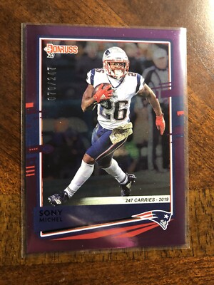 2020 Donruss Football Sony Michel Purple Parallel SEASON STAT LINE /247