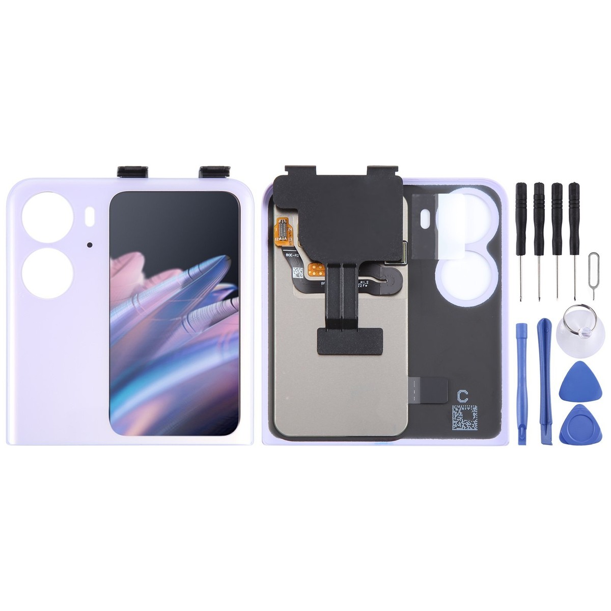 For OPPO Find N2 Flip w/ Digitizer Purple LCD Secondary Screen