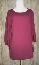 Time and Tru Burgundy Womens Sz M 8-10 Top Corset Tie Slv Fairy Goth Vamp Fall