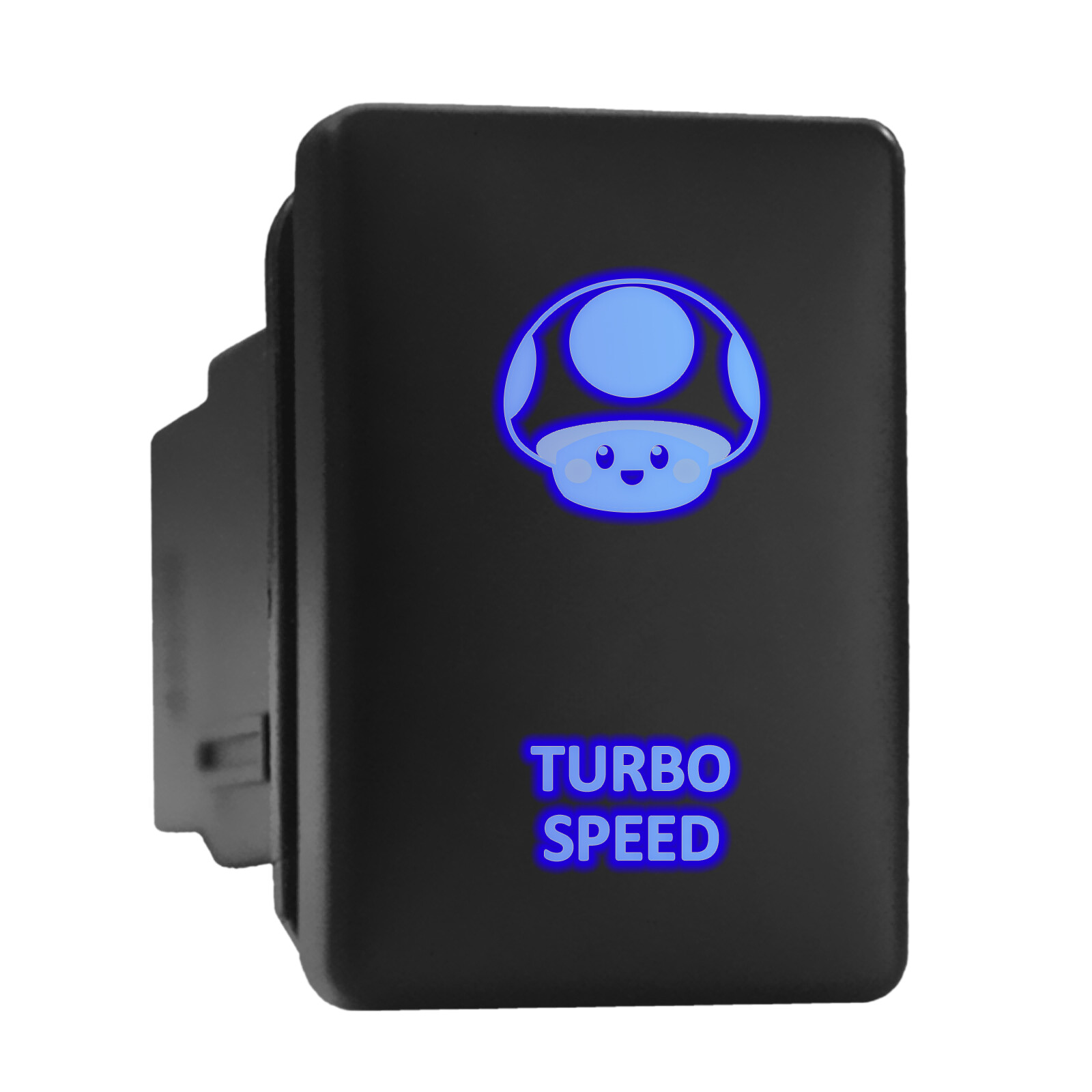 Turbo Speed Blue LED Backlit Switch for Toyota 1.28x0.87 Short Push Button
