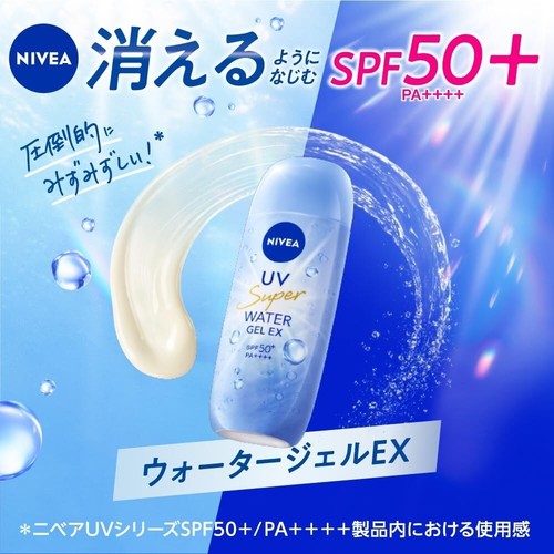 Nivea UV Super Water Gel EX SPF50+/PA++++ 80g Made In Japan - Picture 3 of 8