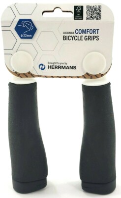 Herrmans Line Clik Ergo DD37 Comfort Bicycle Locking Grips, 123mm, Black