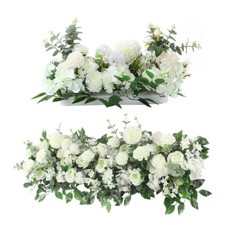 Artificial Silk Flowers Row Wedding Arch Backdrop Stage Arrangement Centerpiece