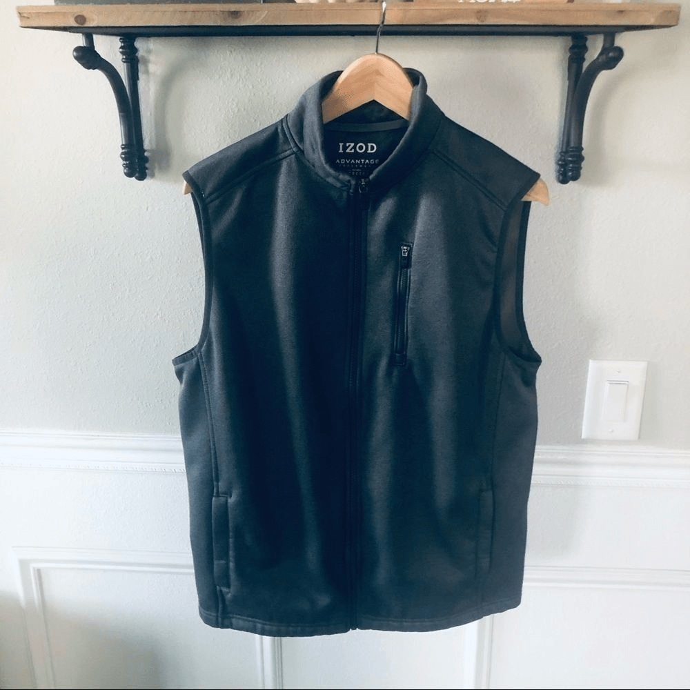 IZOD Men's Spectator Fleece Vest, Asphalt