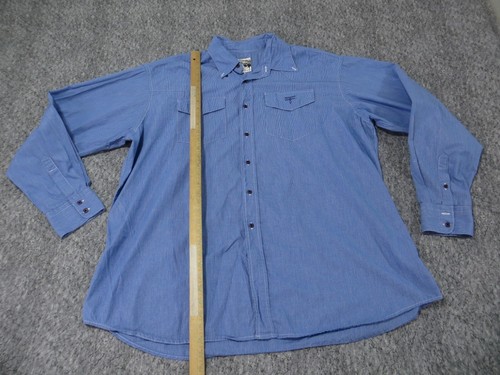 Lucchese 1883 Western Shirt Mens XXL Button Down Long Sleeve Blue - 第 3/9 張圖片