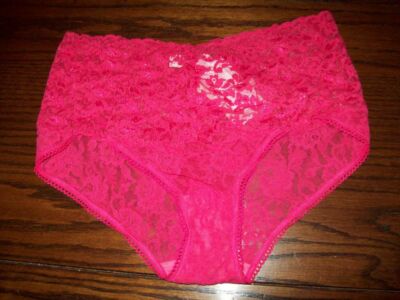 NWT HANKY PANKY STRETCH LACE RETRO V-KINI PANTIES 9K2124 AZALEA PFRU S