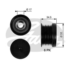 GATES OAP7090 Alternator Freewheel Clutch for AUDI,SEAT,SKODA,VW