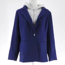 Peace Love World Ponte Blazer with Two Zip-out Inserts Navy