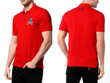 Philipp Plein Skull Polo Shirt Leather PP Hexagon Patch Shirt T-Shirt 5XL